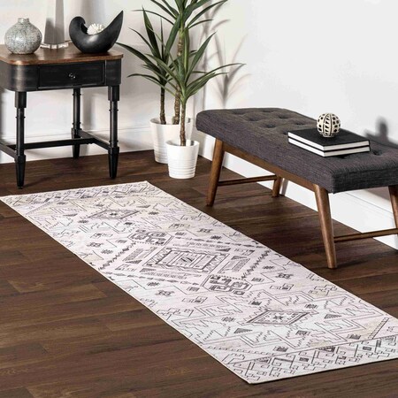 Nuloom Malena Tribal Bordered Machine Washable Area Rug 2ft 6in x 8ft BIRV61A-2608